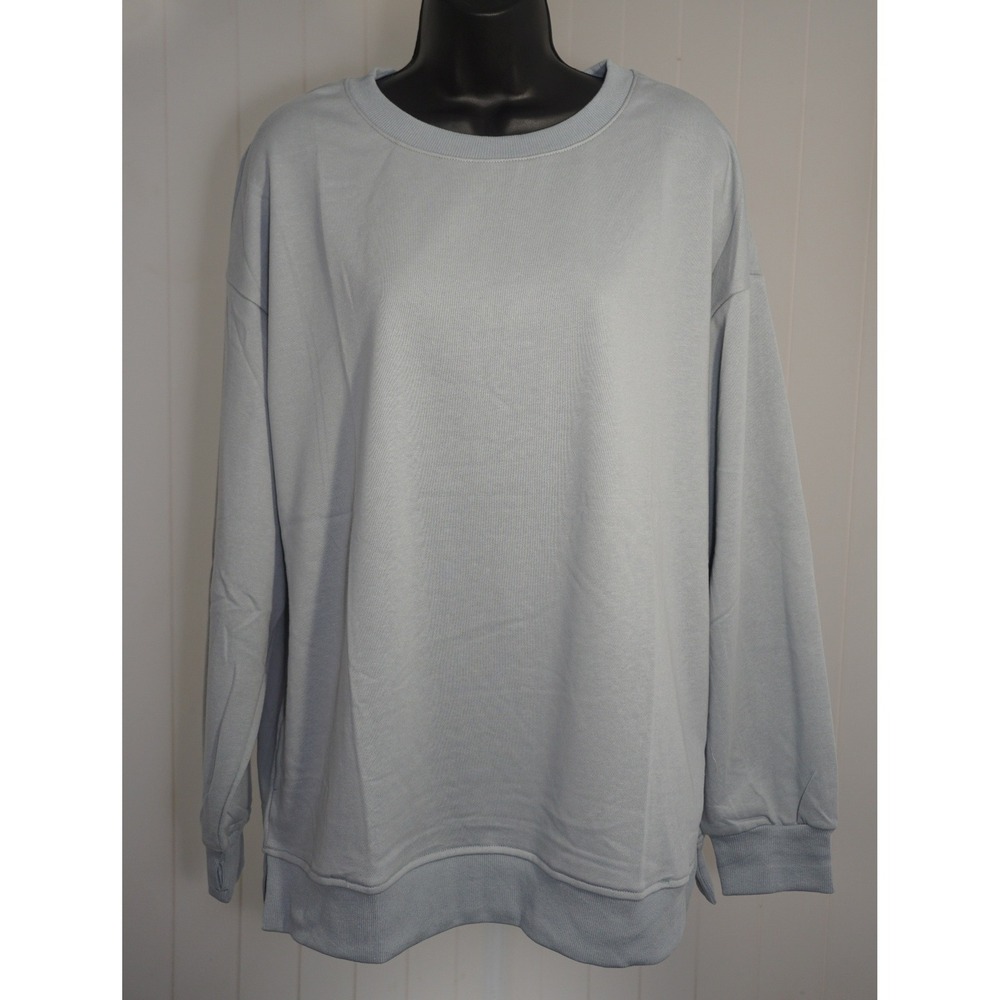 Unbranded Size Large Light Blue Cotton Blend Crewneck Sweatshirt